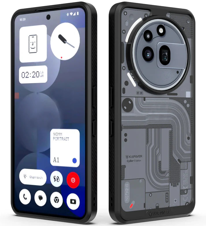 Nothing Phone 3a Pro Back Cover Case | CyBer-i Edition - Black