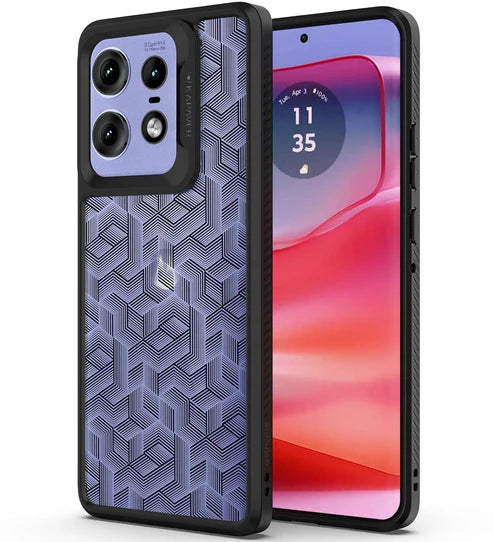 Moto Edge 50 Pro Back Cover Case | Impulse - Black (Stripe Cube)