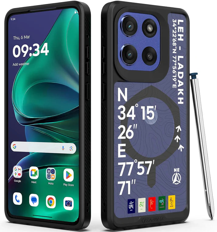 Motorola Edge 60 Stylus Back Cover Case | GPS Edition (Leh-Ladakh) Mag X - Black