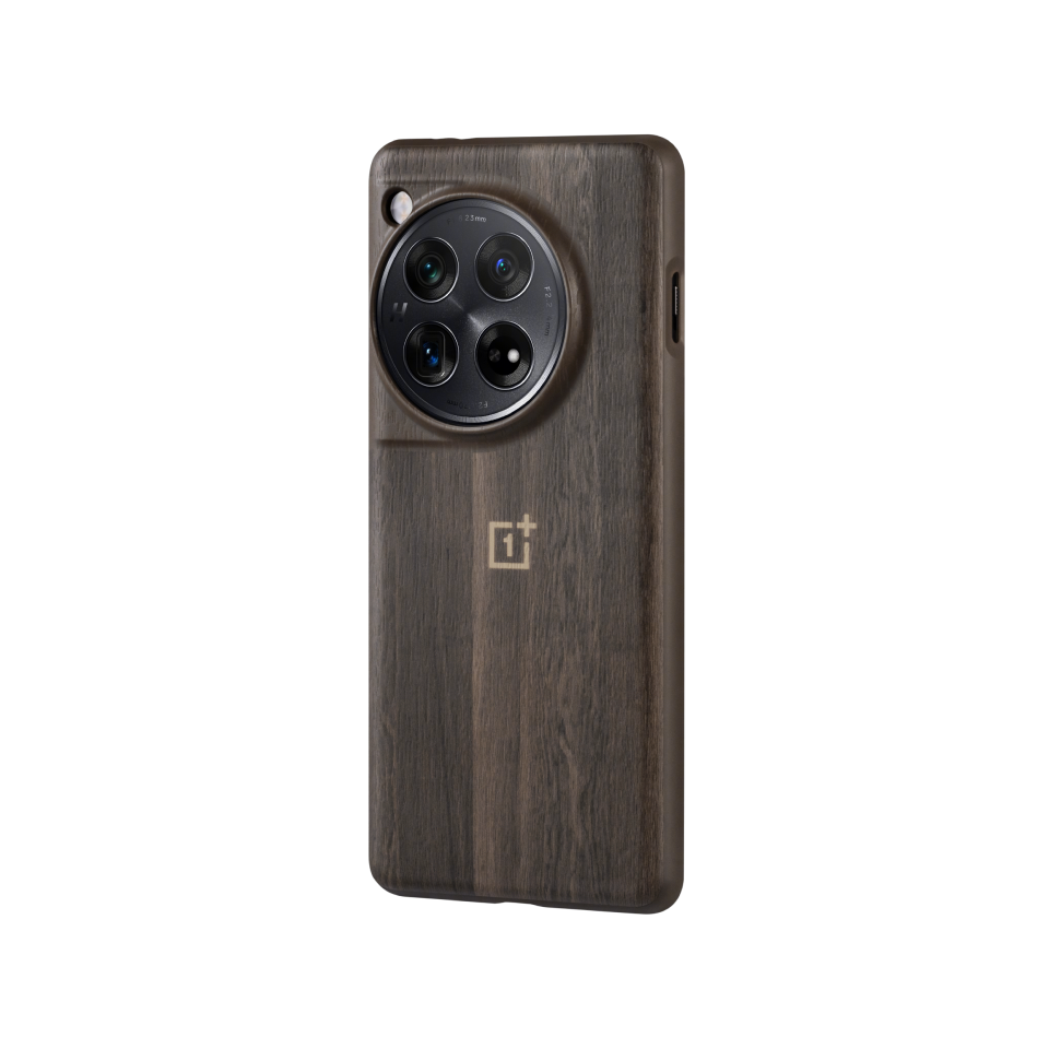 OnePlus 12 Walnut Texture Bumper Case Brown