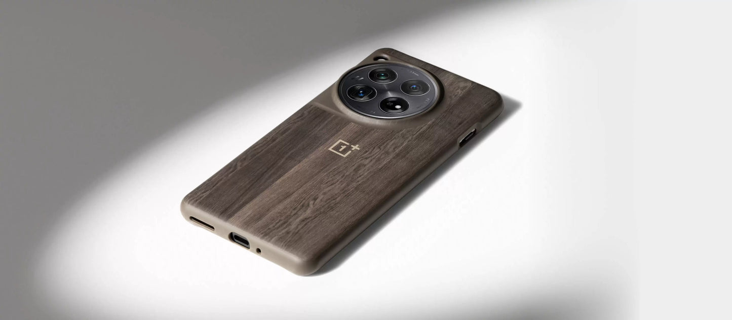OnePlus 12 Walnut Texture Bumper Case Brown